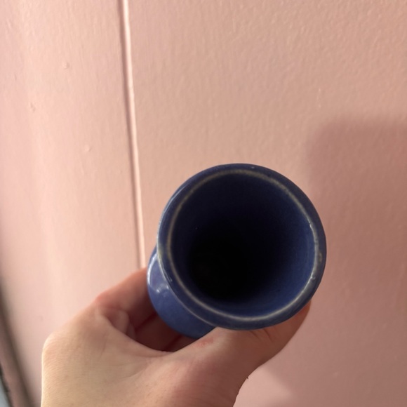 Vtg Blue Mini Bud Vases 2” 3” Set Of Two - Picture 7 of 9